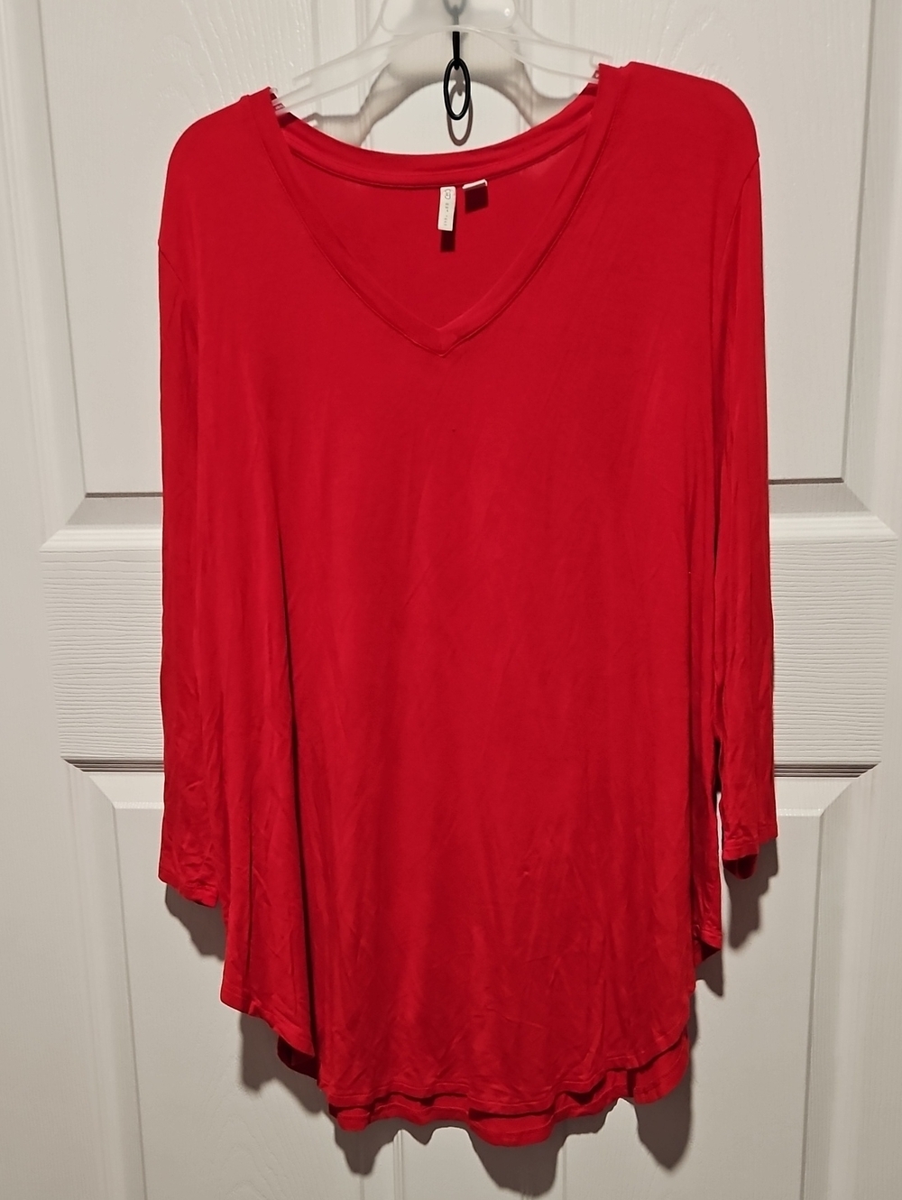 Cato Red V-Neck 3/4 Sleeve Tunic